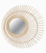 Miroir rond en bambou