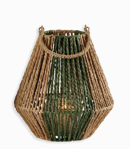 Lanterne rotin bicolore