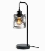 Lampe métal noir spirale