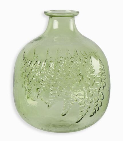 Vase vert en verre