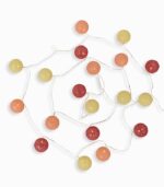 Guirlande lumineuse boules jaune et corail