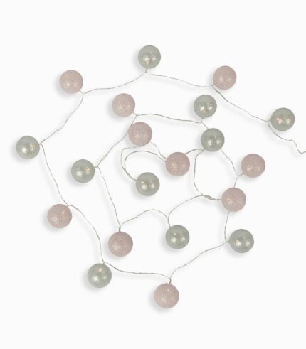 Guirlande lumineuse KIM boules blanches roses