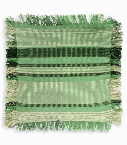 Coussin carré vert déhoussable KAARTI