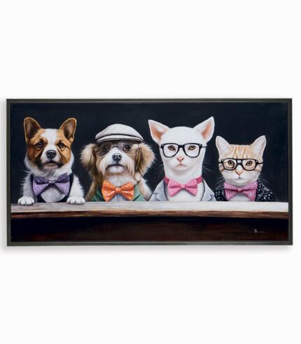Tableau toile imprimée CHIENS & CHATS CHIC