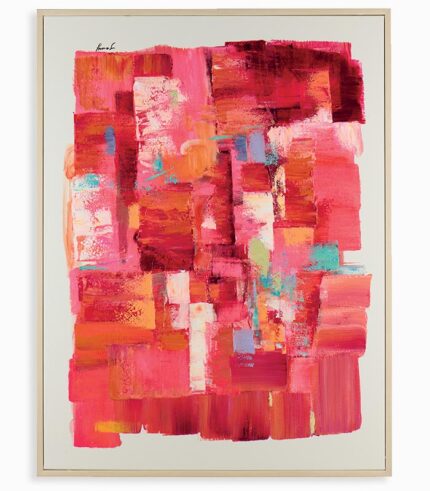 Tableau toile abstrait rose