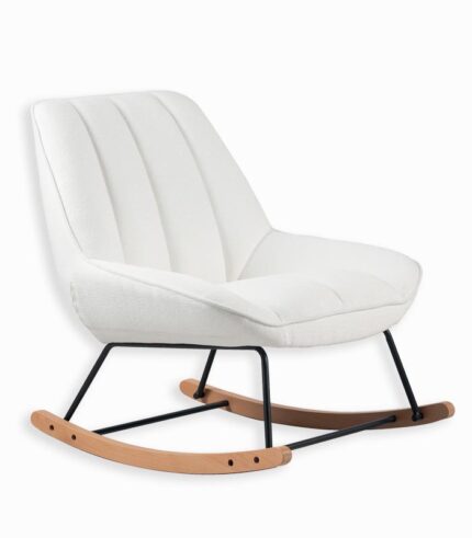 Fauteuil à bascule blanc design scandinave