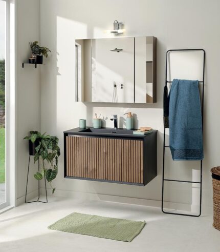 Salle de bains mural vasque noire MANLY