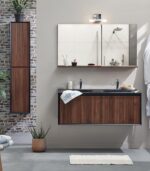 Salle de bains mural vasques noires AMADORA