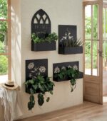 Porte plantes Home sweet home en fer noir