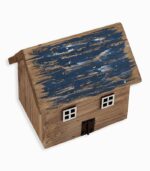 Maison décorative bois bleu