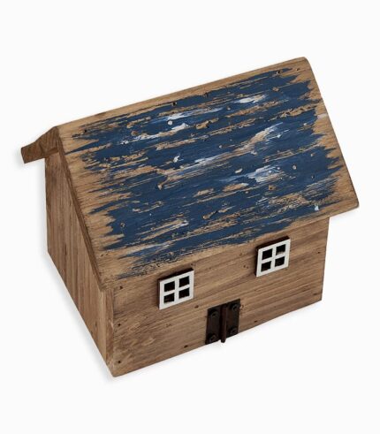 Maison décorative bois bleu