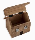 Maison décorative bois bleu