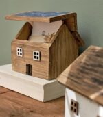 Maison décorative bois bleu