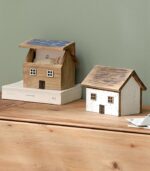 Maison décorative bois bleu