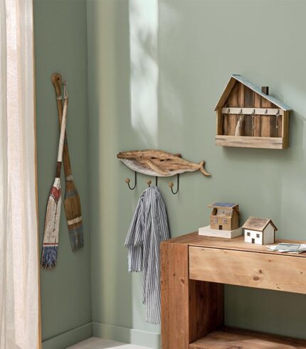 Rame décorative bois bleu et blanche