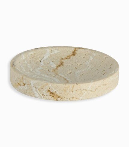 Porte-savon ovale façon marbre rose