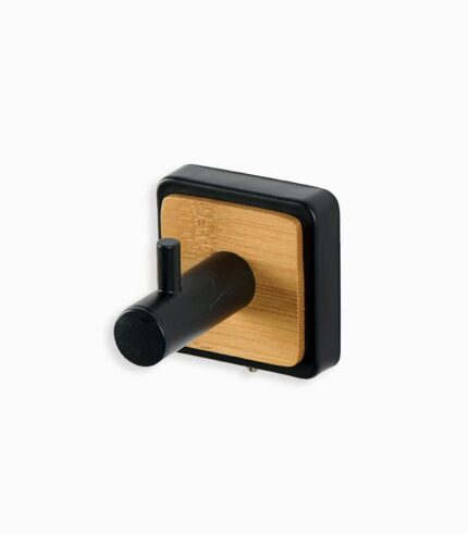 Crochet métal noir et bambou