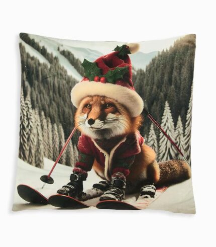 Coussin carré RENARD SKIEUR