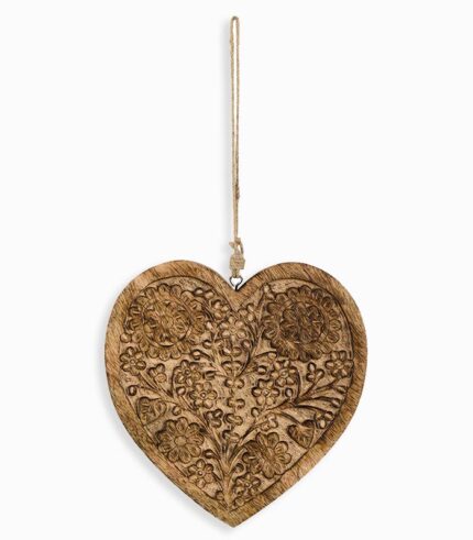 Suspension cœur en bois HAMRA