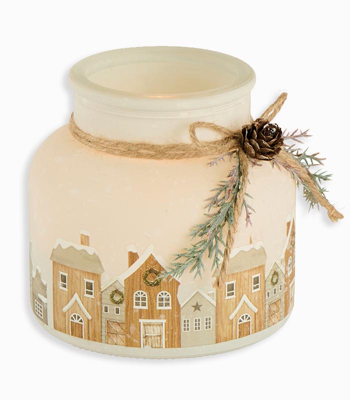 Photophore blanc maisons Photophore blanc maisons