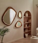 Miroir teck recyclé avec LED