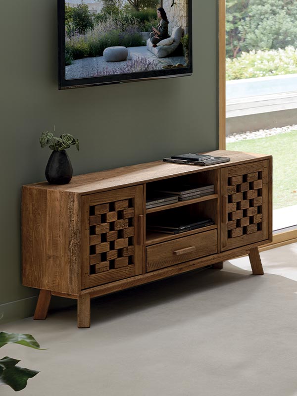 Meuble TV BIWA en bois massif