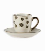 Tasse et sous-tasse KYRSTEN blanche