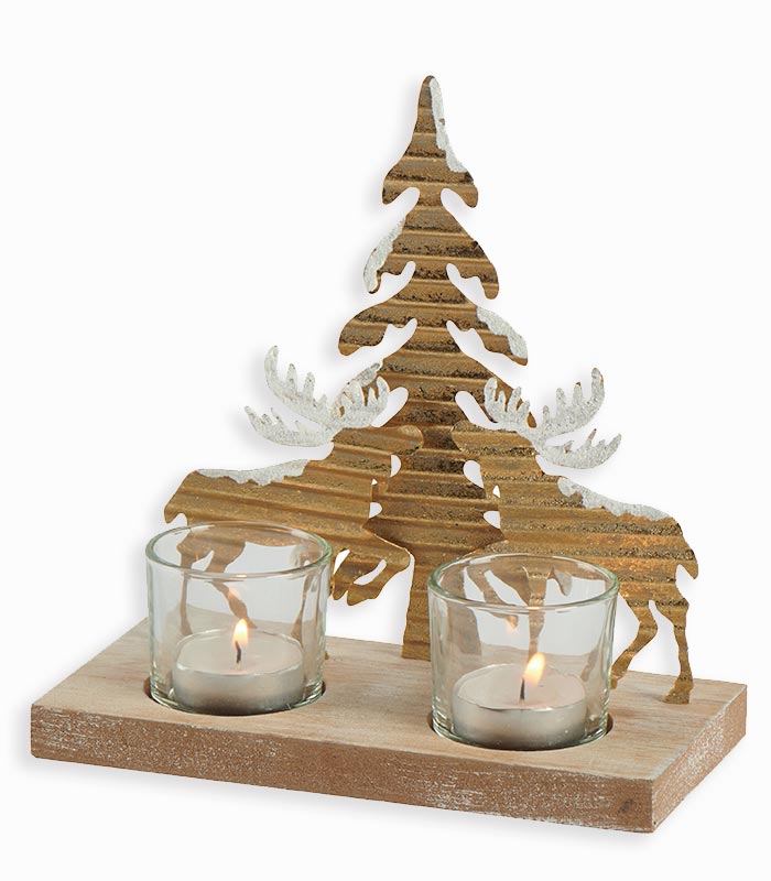 Photophore deux rennes Photophore deux rennes