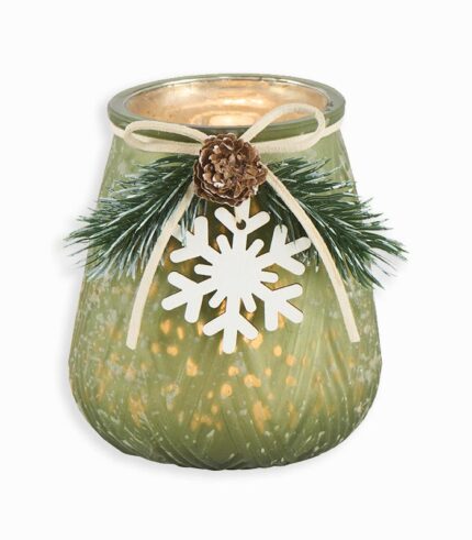 Photophore émeraude flocon