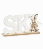 SKI en lettres découpées blanches