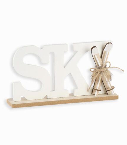 SKI en lettres découpées blanches