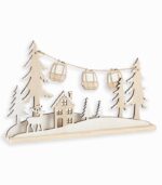 Décor sapins téléphérique et chalet