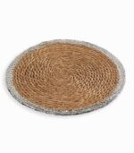 Set de table rond bord argenté