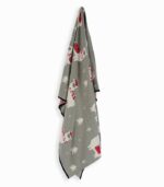 Plaid gris avec lamas de Noël