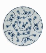 Assiette à dessert porcelaine blanche avec fleurs bleues