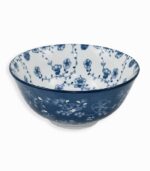 Bol en porcelaine blanche avec fleurs bleues