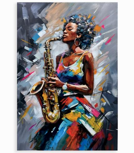 Tableau métal JAZZY SAXOPHONE