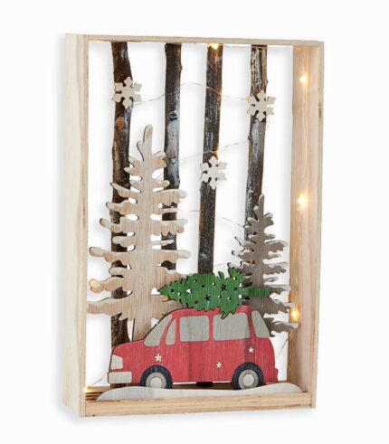 Tableau LED balade enneigée
