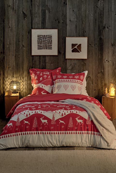 Parure de lit au design montagne