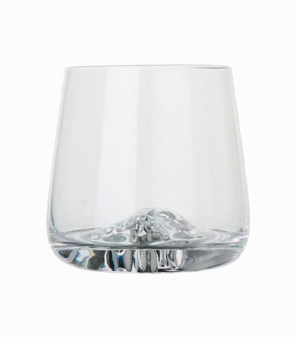 Verre décor montagne en 3D au fond