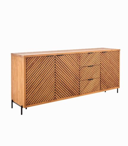 Bahut teck massif CROXTON 3 portes 3 tiroirs