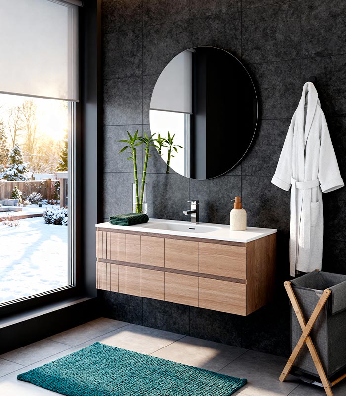 Salle de bains HANNA Salle de bains mural vasque blanche HANNA