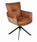 Fauteuil tournant WOOLEY cognac