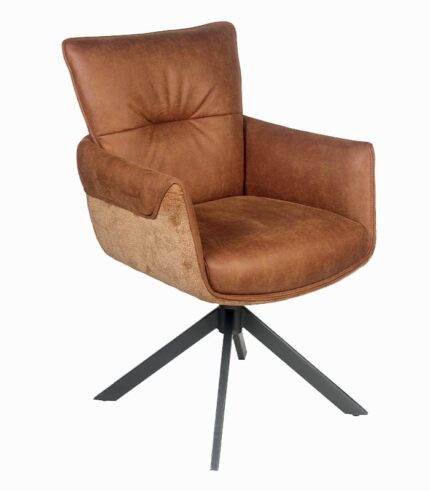 Fauteuil tournant WOOLEY cognac