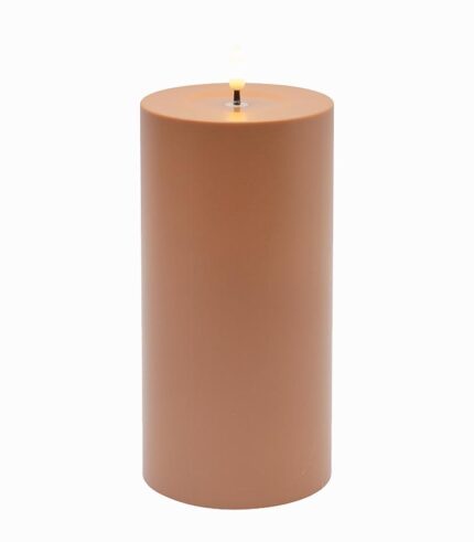 Bougie LED cylindrique plastique terracotta H 20 cm