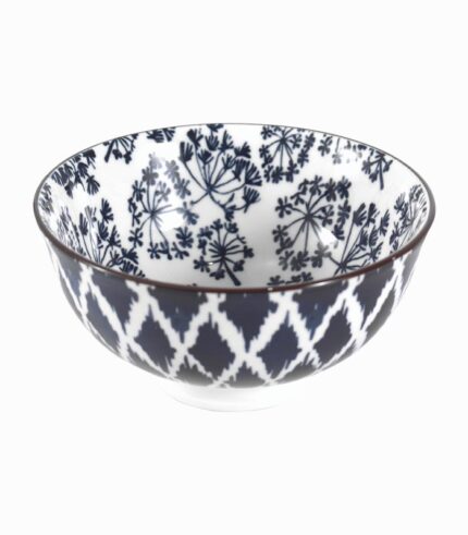 Coupelle porcelaine blanche imprimé fleurs bleues