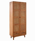 Armoire teck massif CARAWA 2 portes 2 tiroirs