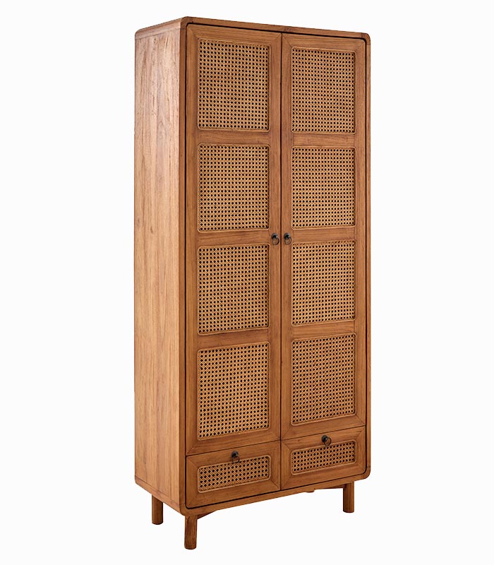 Armoire teck massif CARAWA Armoire teck massif CARAWA 2 portes 2 tiroirs