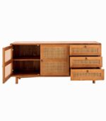 Bahut teck massif CARAWA 2 portes 3 tiroirs