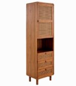 Colonne teck massif CARAWA 1 porte 3 tiroirs